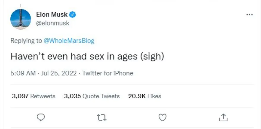 Ο Έλον Μασκ: «Έχω αιώνες να κάνω σεξ»-Διαψεύδει ότι είχε ερωτική περιπέτεια με τη γυναίκα του φίλου του