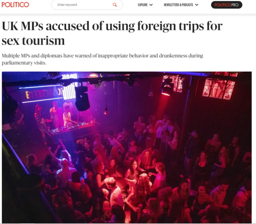 Politico: «Βόμβα» στο Λονδίνο - Βουλευτές πήγαιναν σε αποστολές αλλά έκαναν σεξοτουρισμό (ΦΩΤΟ)