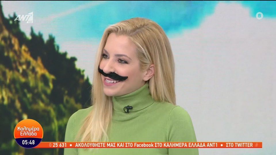 VIDEO-έπος: Η Μαρία Αναστασοπούλου εμφανίστηκε με μουστάκι στην εκπομπή