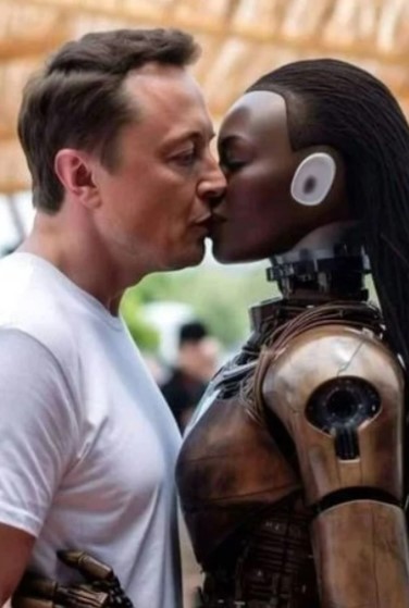 Προβληματίζει η νέα ΦΩΤΟ που δείχνει τον Έλον Μασκ να φιλάει ρομπότ – Κατασκευάζει τη νέα σύζυγο του;