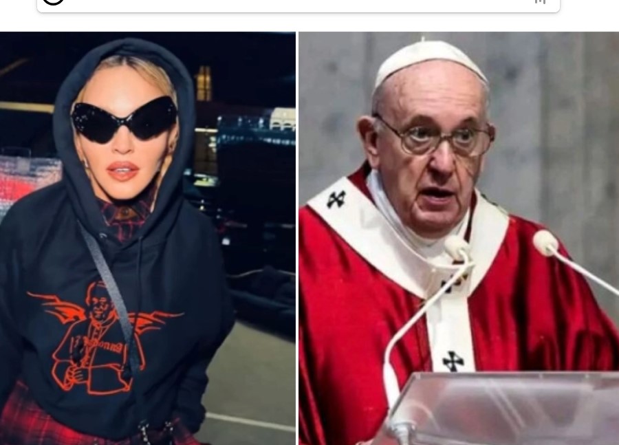 Έξαλλο πάλι το Βατικανό με τη Μαντόνα: Φόρεσε μπλούζα με τον Πάπα Φραγκίσκο και το όνομά της στο ράσο του! (ΦΩΤΟ)