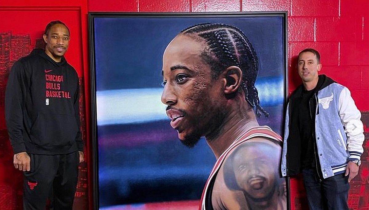 Oι Chicago Bulls υποκλίθηκαν στην τέχνη του Χάρη Μπόικου για το πορτραίτο του Demar Derozan