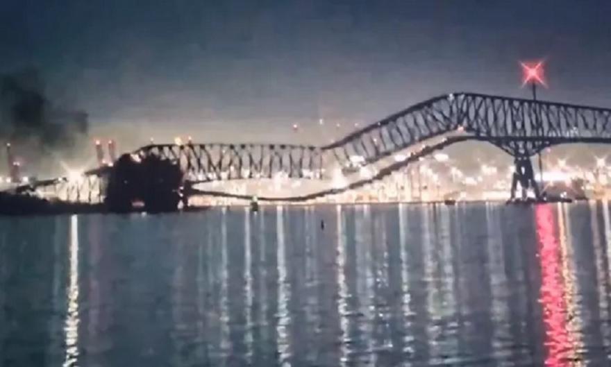 Σοκαριστικό βίντεο: Γέφυρα στη Βαλτιμόρη καταρρέει μετά από πρόσκρουση πλοίου