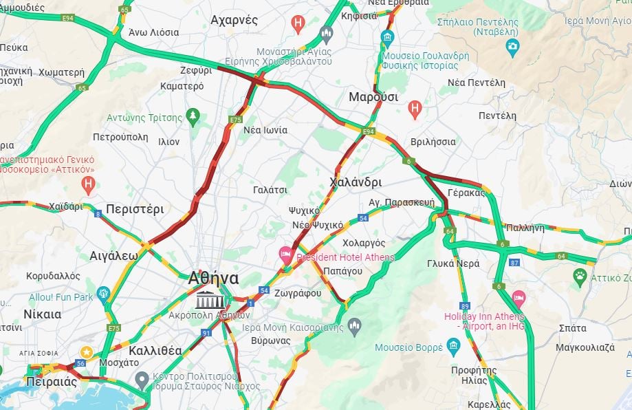 Κίνηση: «Κόλαση» στους δρόμους της Αθήνας – Σε ποιους δρόμους θα συναντήσετε καθυστερήσεις